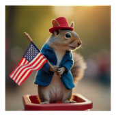 Patriotisches Eichhörnchen Poster (Vorderseite)