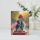 Patriotisches Eichhörnchen Postkarte (Stehend Vorderseite)