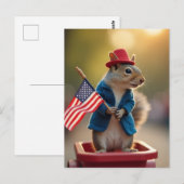 Patriotisches Eichhörnchen Postkarte (Vorne/Hinten)