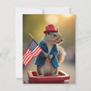 Patriotisches Eichhörnchen Postkarte