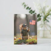 Patriotisches Eichhörnchen Postkarte (Stehend Vorderseite)