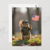 Patriotisches Eichhörnchen Postkarte (Vorne/Hinten)