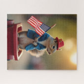 Patriotisches Eichhörnchen Puzzle (Horizontal)