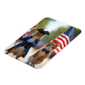 Patriotisches Eichhörnchen und Katze Magnet (Linke Seite)