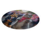 Patriotisches Eichhörnchen und Katze Schneidebrett (Ecke)