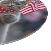 Patriotisches Eichhörnchen und Katze Schneidebrett (Ecke)