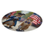 Patriotisches Eichhörnchen und Katze Schneidebrett (Ecke)