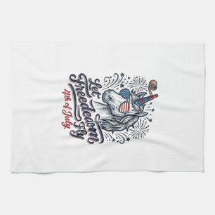 Patriotisches Einhorn 4. Juli Freedom Fly Shirt_1 Geschirrtuch