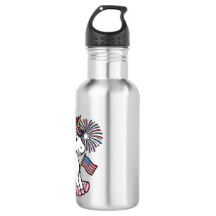 Patriotisches Einhorn-Feuerwerk-Shirt-Design_1 Edelstahlflasche