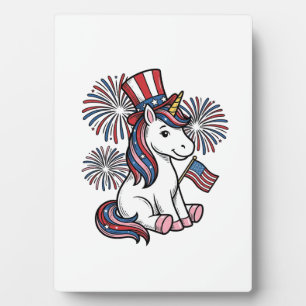 Patriotisches Einhorn-Feuerwerk-Shirt-Design_1 Fotoplatte