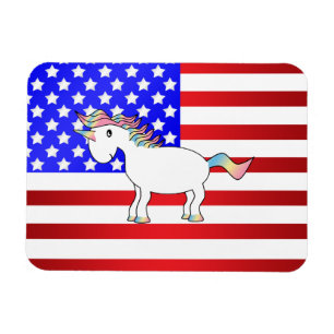 Patriotisches Einhorn Magnet