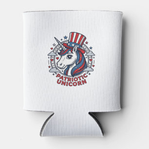 Patriotisches Einhorn Vintage-Gravur-Grafik_1 Dosenkühler