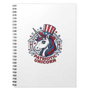 Patriotisches Einhorn Vintage-Gravur Grafik_1 Notizblock