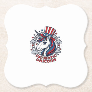 Patriotisches Einhorn Vintage-Gravur Grafik_1 Untersetzer
