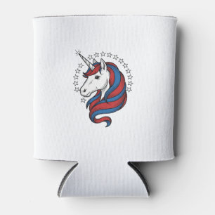 Patriotisches Einhorn Vintage Gravur Vektor Design Dosenkühler
