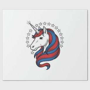 Patriotisches Einhorn Vintage Gravur Vektor Design Geschenkpapier
