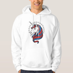 Patriotisches Einhorn Vintage Gravur Vektor Design Hoodie