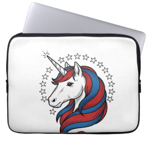 Patriotisches Einhorn Vintage Gravur Vektor Design Laptopschutzhülle