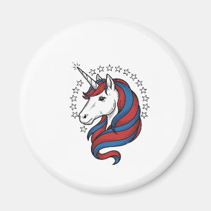 Patriotisches Einhorn Vintage Gravur Vektor Design Magnet