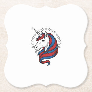 Patriotisches Einhorn Vintage Gravur Vektor Design Untersetzer