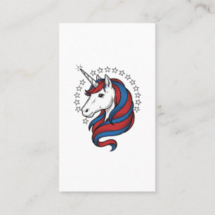 Patriotisches Einhorn Vintage Gravur Vektor Design Visitenkarte