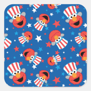 Patriotisches Elmo-Muster Quadratischer Aufkleber
