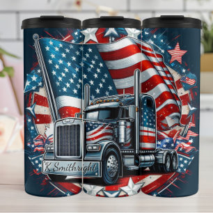 Patriotisches Emblem des amerikanischen Flaggenwag Thermosbecher