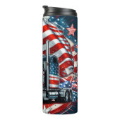 Patriotisches Emblem des amerikanischen Flaggenwag Thermosbecher (Nach rechts gedreht)