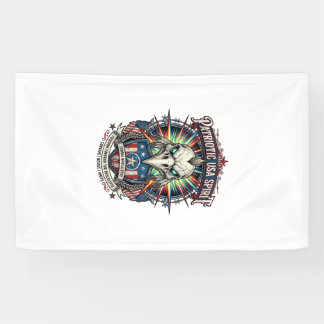 Patriotisches Ende der Tage Adler Schädel Zombie A Banner