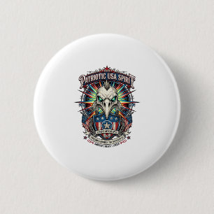 Patriotisches Ende der Tage Adler Schädel Zombie A Button