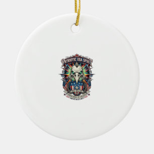 Patriotisches Ende der Tage Adler Schädel Zombie A Keramik Ornament
