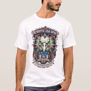Patriotisches Ende der Tage Adler Schädel Zombie A T-Shirt