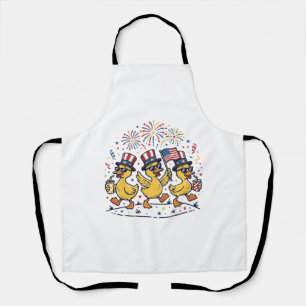 Patriotisches Enten-Trio Vintage 4. Juli-Shirt Des Schürze