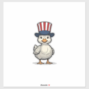 Patriotisches Entlein Vintage 4. Juli-Shirt-Design Aufkleber