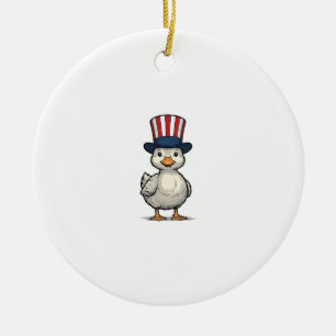 Patriotisches Entlein Vintage 4. Juli-Shirt-Design Keramik Ornament