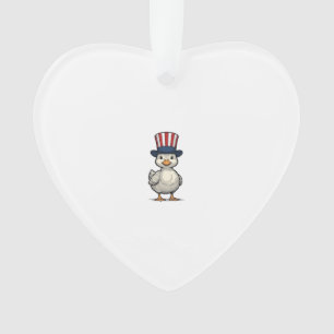 Patriotisches Entlein Vintage 4. Juli-Shirt-Design Ornament
