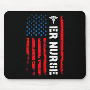 Patriotisches Er-Krankenschwester-Shirt Retro-amer Mousepad