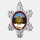 Patriotisches Estland, Büffel kariert, Estnische F Schneeflocken Zinn-Ornament (Rechts)