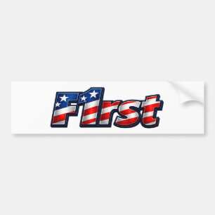 Patriotisches F1rst-Flaggen-Design Autoaufkleber