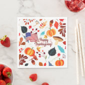 Patriotisches Falldesign mit Flag Happy Thanksgivi Serviette (Beispiel)