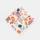 Patriotisches Falldesign mit Flag Happy Thanksgivi Serviette (Ecke)