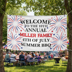 Patriotisches Familien-BBQ-Willkommensbanner zum 4 Banner