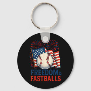 Patriotisches Feuerwerk Baseball 4. Juli Freiheit Schlüsselanhänger