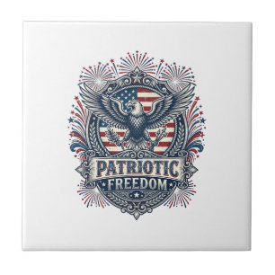 Patriotisches Feuerwerk Festival Vektorgrafik T-Sh Fliese