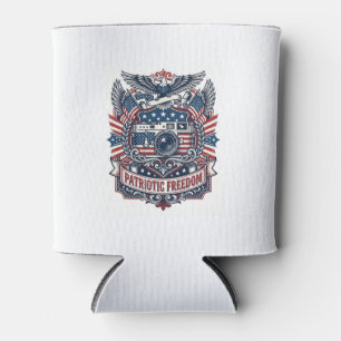 Patriotisches Film Kameramann Vektorgrafik T-Shirt Dosenkühler