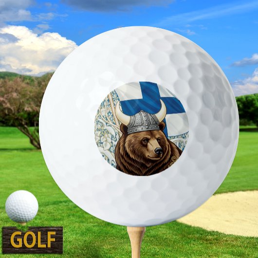 Patriotisches Finnland, Flagge, Wikinger Art Nouve Golfball