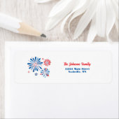 Patriotisches Fireworks-Rücksendeadresse-Label (Insitu)