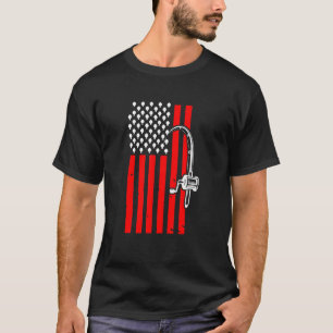 Patriotisches Fischen mit amerikanischer USA-Flagg T-Shirt