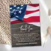 Patriotisches Flag Beileid Military Veteran Beerdi Dankeskarte