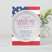 Patriotisches Flag-Labor-Tag Sommergrill-Party Einladung (Stehend Vorderseite)